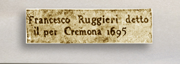 Сохранившийся оригинальный этикет Франческо Руджери
